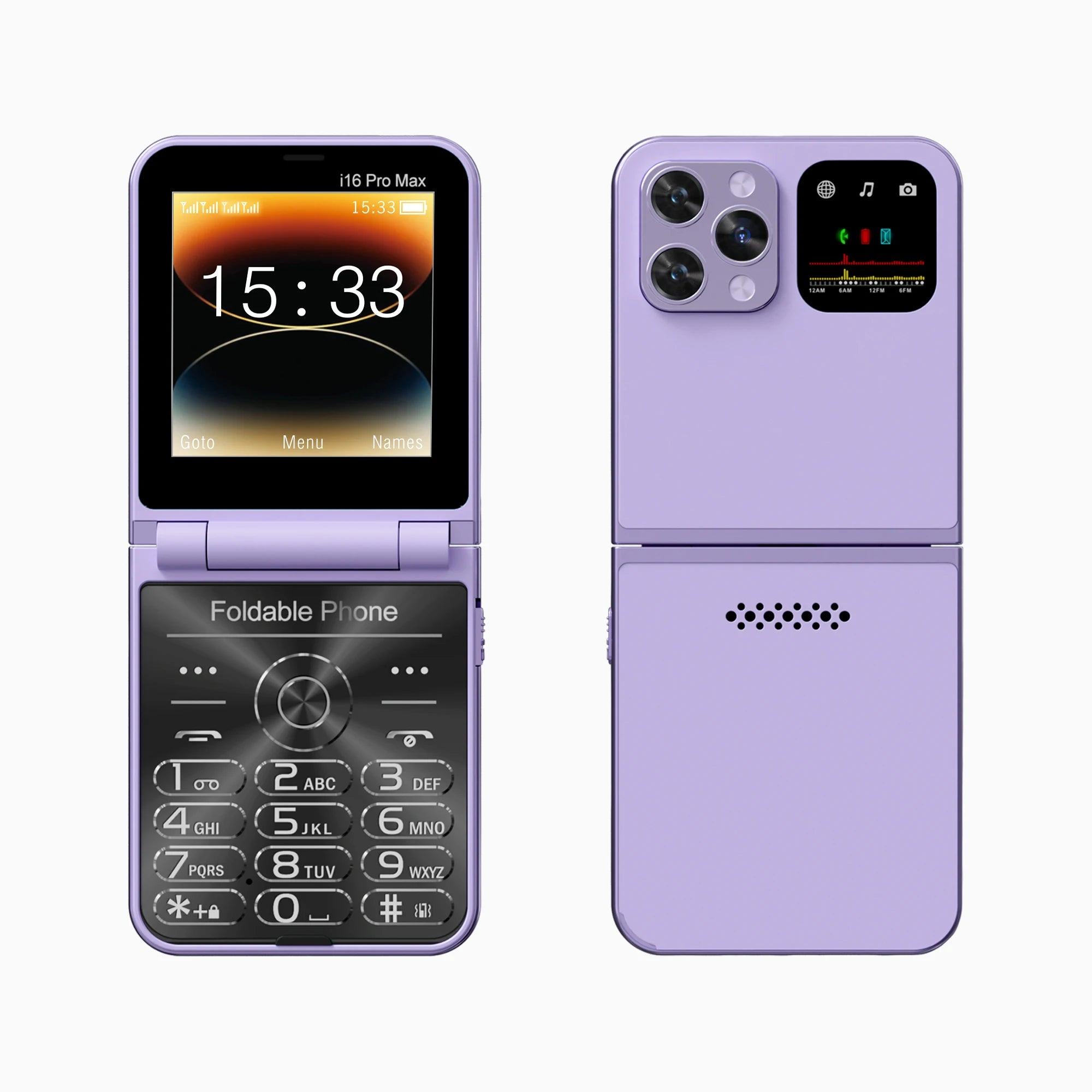 SERVO i16 PRO MAX Flip Mobile Phone 4 SIM Standby Speed Dial Magic Voice Flashlight Call Recording 2G GSM Button Fold Cellphones