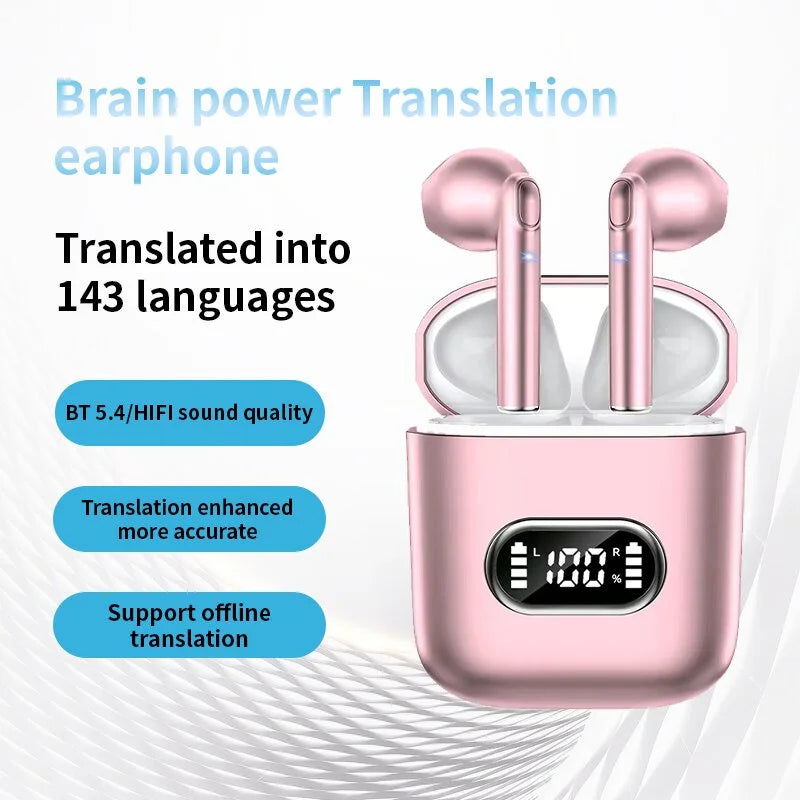 AI Intelligent voiceTranslation Earphones In real time Online Translator 143Language Noise Reduction In Ear Translation EarBurds