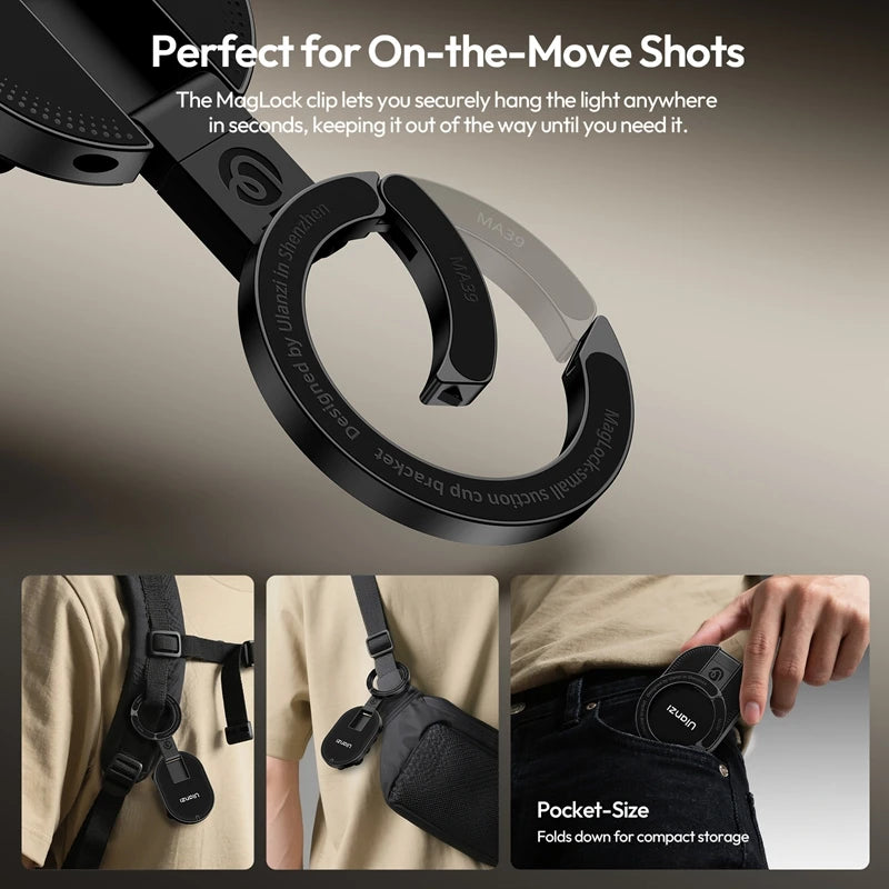 Ulanzı MA39 MagLock Suction Cup Phone Suction Mount Magnetic Phone Holder Desktop Stand for Iphone 17 16 15 Android Vlog Live