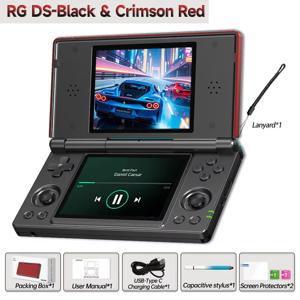 ANBERNIC RG DS Handheld Game Console 4" IPS Multi-touch Screen 64-bit Android 14 Dual-screen Flip Video Games Player RGDS PSP