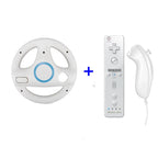 1 pair with 2-in-1 Gamepad games console with Game Racing Steering Wheel for Nintendo Wii Kart Remote Controller straight handle