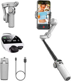 Estabilizador de cardán de mano AOCHUAN Smart X2 de 3 ejes con barra de extensión de 20 cm incorporada, pantalla LED y soporte para teléfono para iPhone Smartphone
