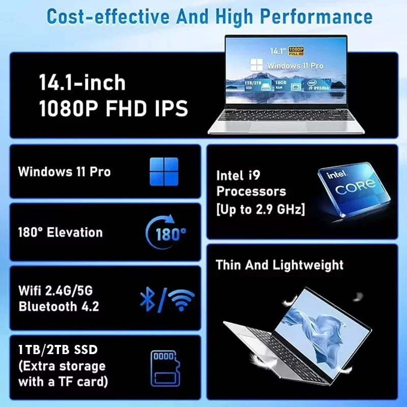 New Potrable Laptop Intel Core i9 10980HK Computer Windows 11 Gaming laptops 16GB RAM 10980P 1TB 2TB SSD Notebook PC Gamer 4K