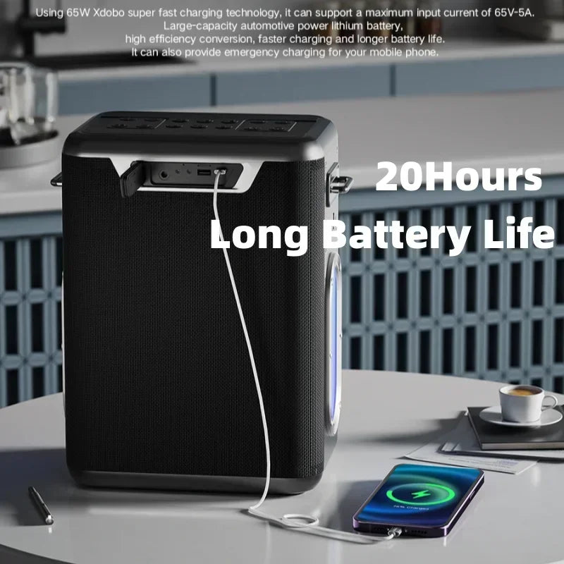 XDOBO 1981 300W high output outdoor portable waterproof KTV sound system party karaoke subwoofer Bluetooth speaker lighting