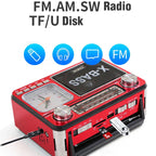 Retro Clock Bluetooth Radio Home Portable Light And Support USB TF Card  Interface Receiver MP3 Music Player