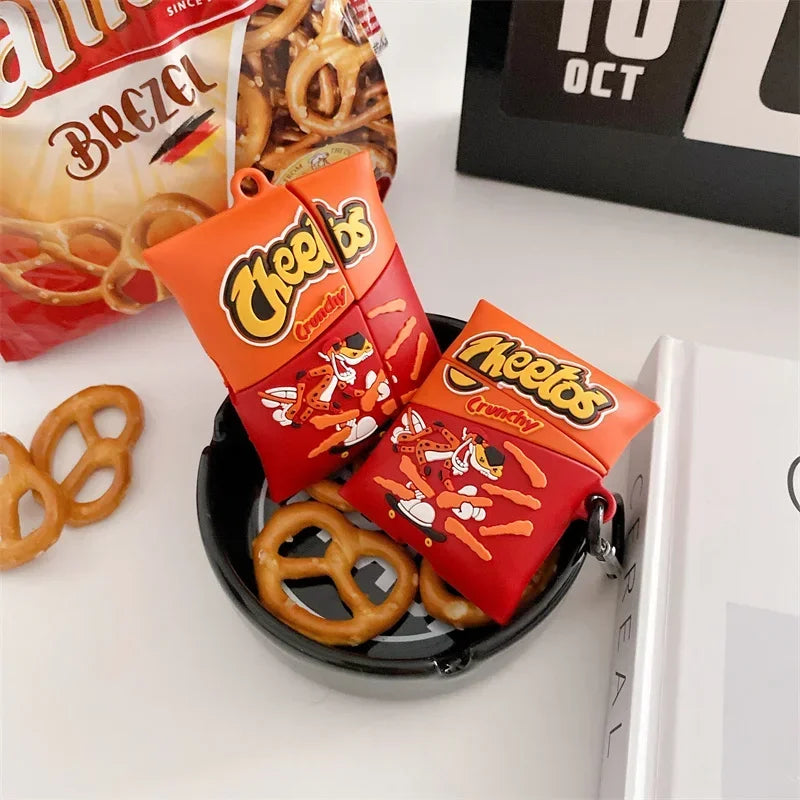 for AirPods 4 2024 3D Chips French Fries Cartoon Cute Earphone Case Wireless Headphone Cover for AirPods Pro 2 3 Funda Sleeve
