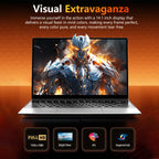 NAIWO Laptop Intel N3700 15.6" IPS FHD Intel 4405U Laptop 16GB 2TB SSD 5000mAh Battery Windows 11 Office Laptop Thin and Light