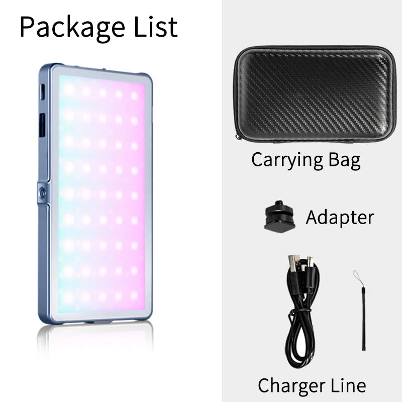 Luz de video RGB 10W portátil de bolsillo, lámpara de relleno para cámara, bicolor, batería incorporada de 4000mAh para TK YB Vlog, grabación de video en exteriores