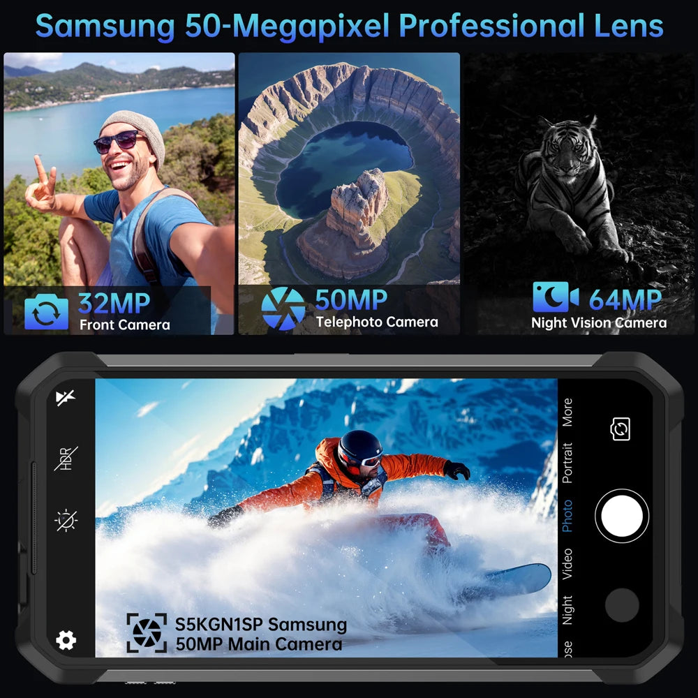 Unihertz by 8849 Tank 4 pro 5G AI Rugged Phone Built-in 720P Projector Dimensity 8300 512GB/1TB ROM 3k AMOLED 11600mAh IP68/IP69