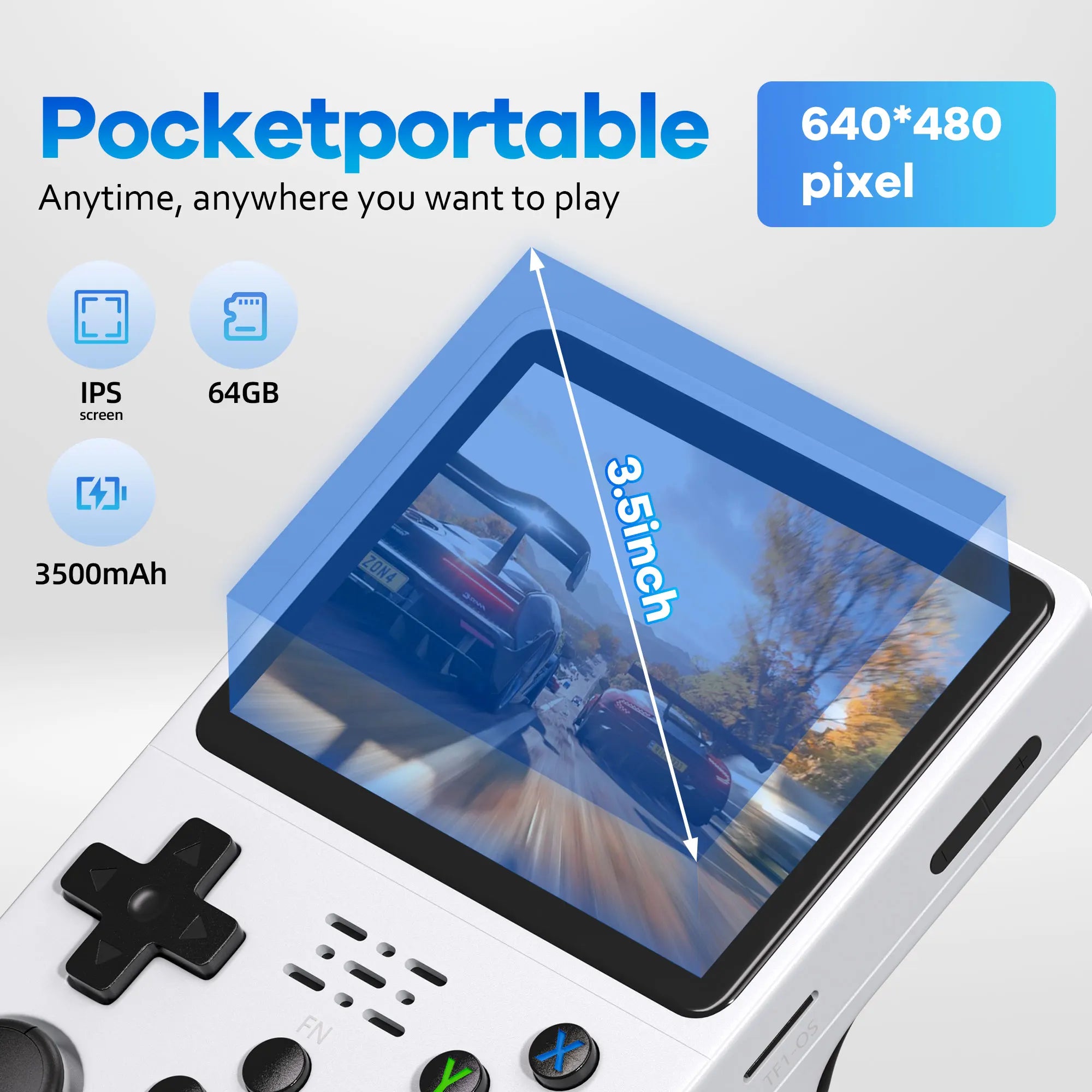 Open Source R36 64G Handheld game console 64G best Games  Linux System 3.5