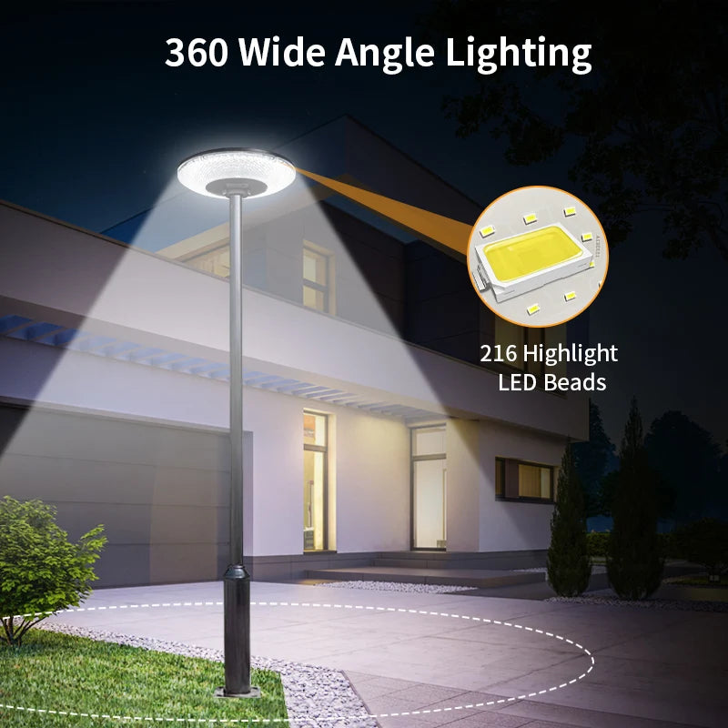  Waterproof Solar UFO Light Outdoor LED Post Lamp for Patio, Yard & Pathway
