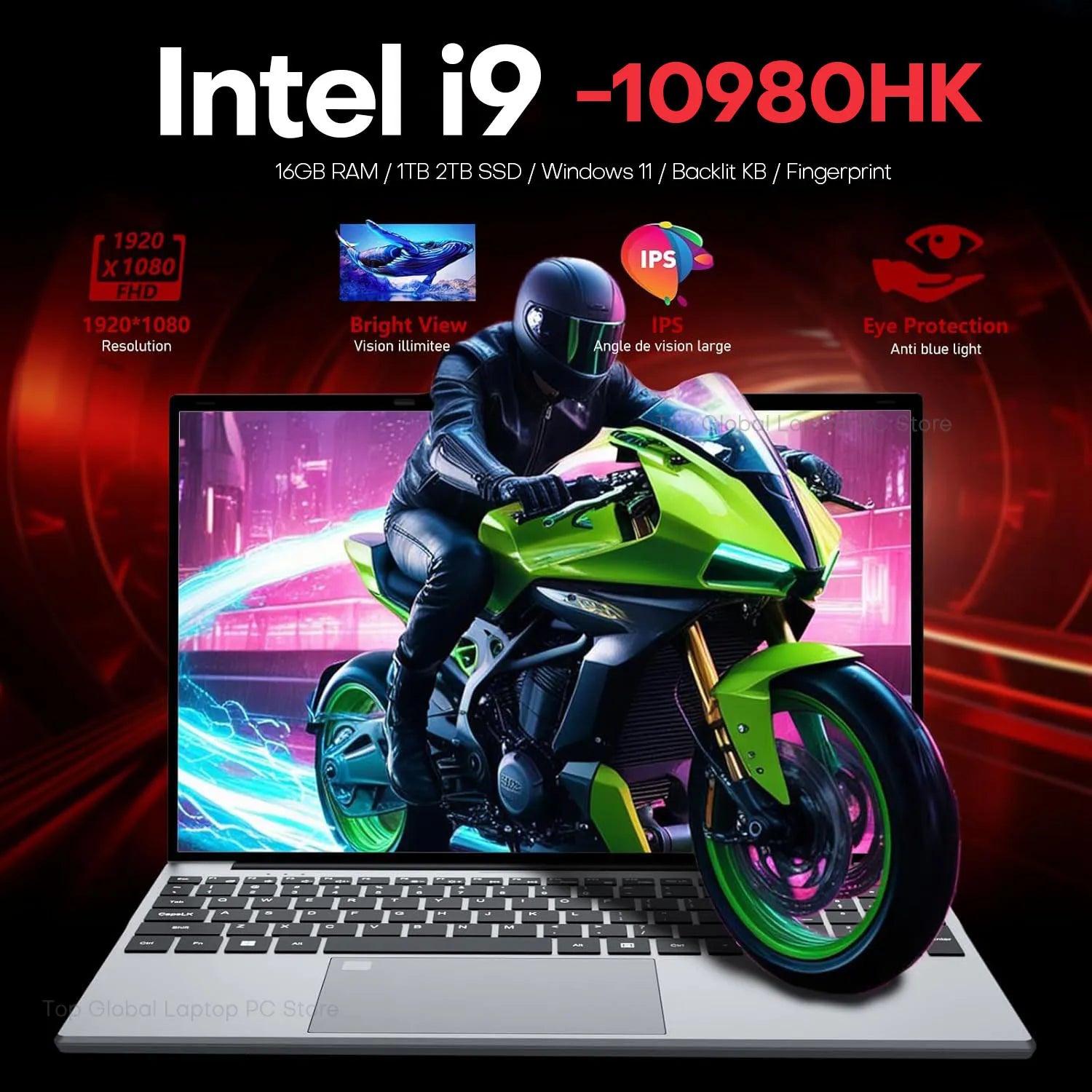 15.6“ Gaming Laptop Computer Intel i9 10980HK i3 6100 Laptop PC Gamer 16GB RAM 1TB SSD Fingerprint Unlock Notebook PC Backlight