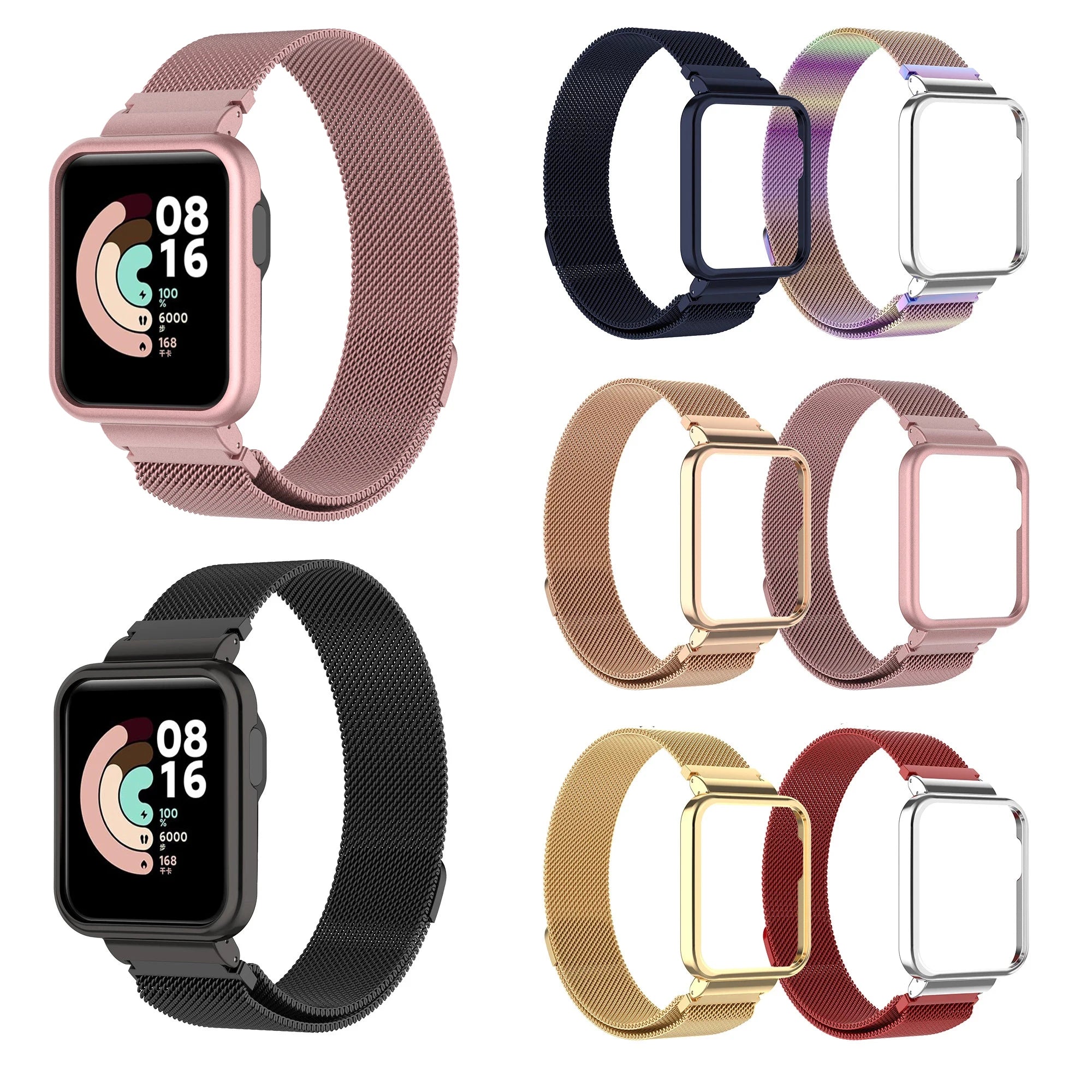 Milanese Magnetic correa Mi Watch Lite 2 metal Magnetic Loop correa For Redmi watch 2  Wristband Bracelet+Case cover
