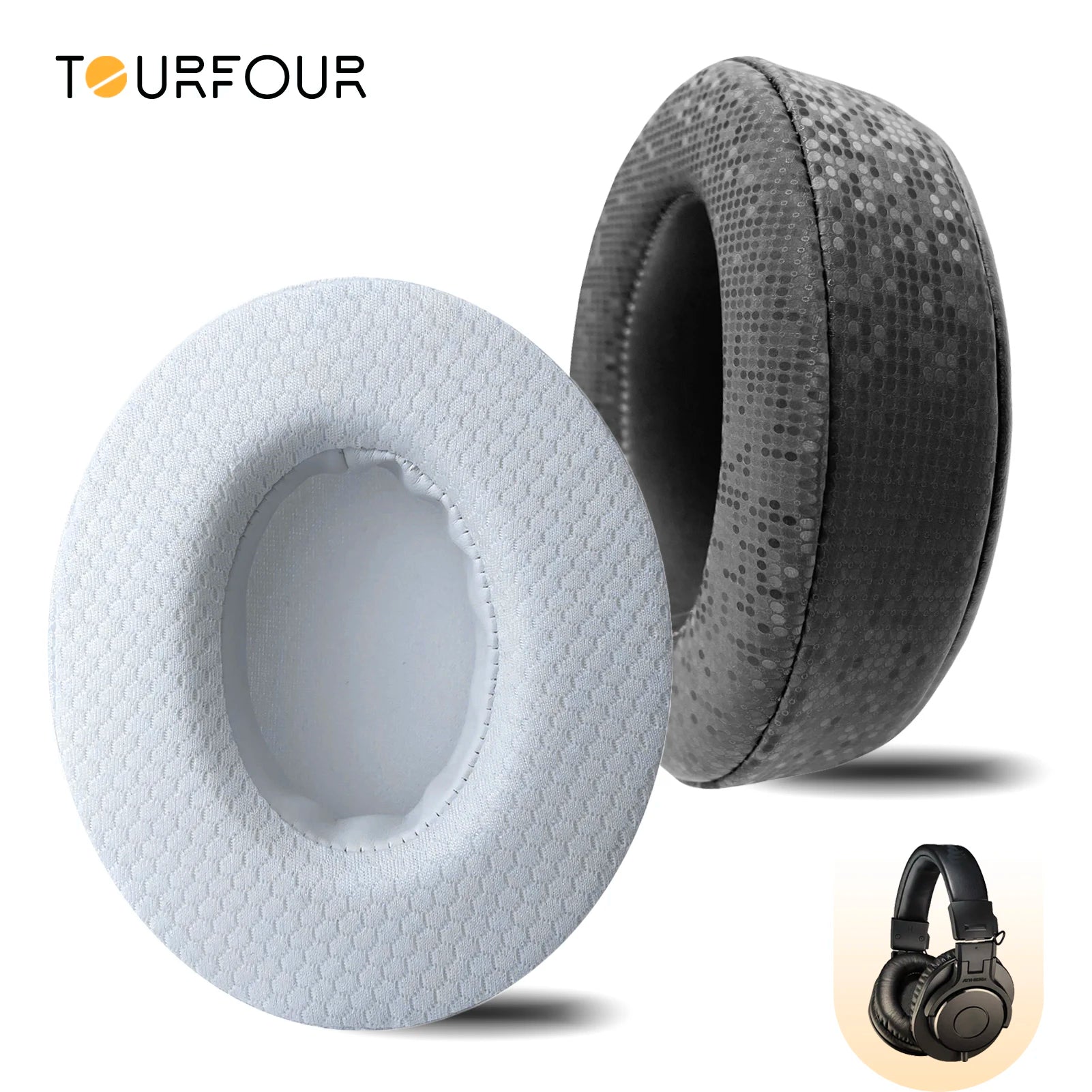 TOURFOUR Replacement Earpads for Audio Technica ATH-M50x,M50xBT,M40x,M30x,M20x,MSR7 Headphones Ear Cushion Sleeve Earmuffs
