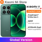 Global Version Xiaomi 17 Smartphone Snapdragon® 8 Elite Gen 5 Mobile Platform NFC 6.3" Xiaomi HyperOS 3 Up to 300Hz 6300mAh 50MP