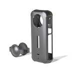 Case for Insta360 X3 with Silicone Lens Cap Protector Shockproof Protective Cover for Insta 360 X3 Anti-scratch Accessories