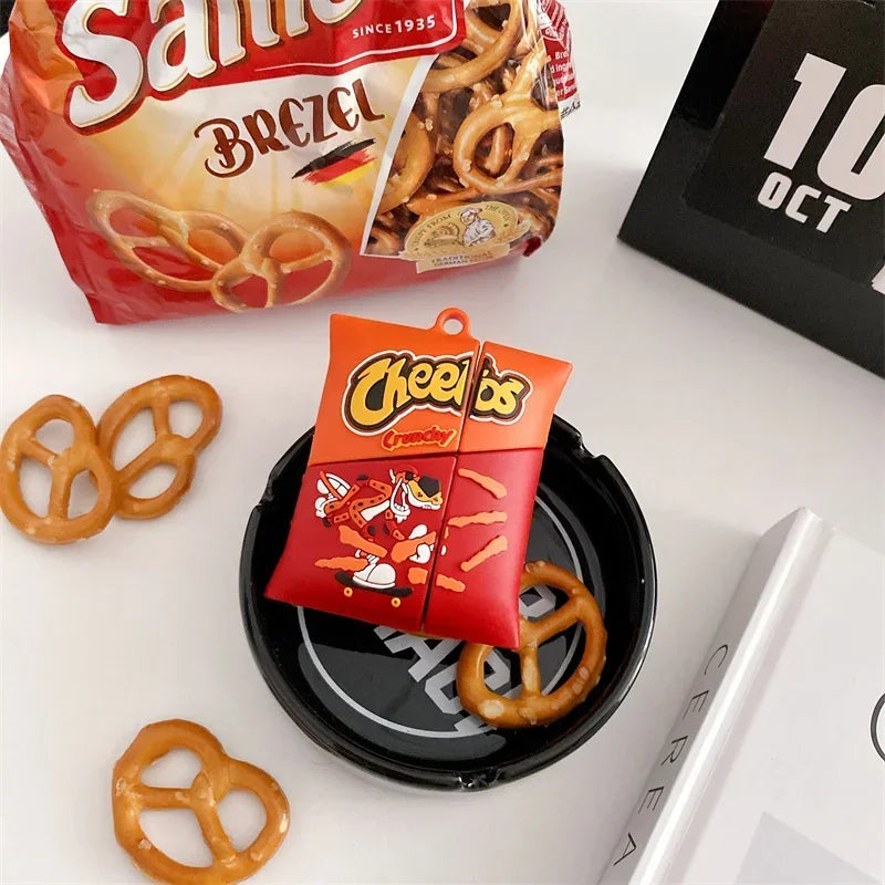 for AirPods 4 2024 3D Chips French Fries Cartoon Cute Earphone Case Wireless Headphone Cover for AirPods Pro 2 3 Funda Sleeve