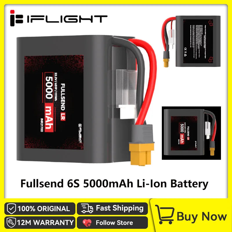 Batería de iones de litio iFlight Fullsend LR 6S 5000 mAh de rango multiplicador bajo - Batería XT60H
