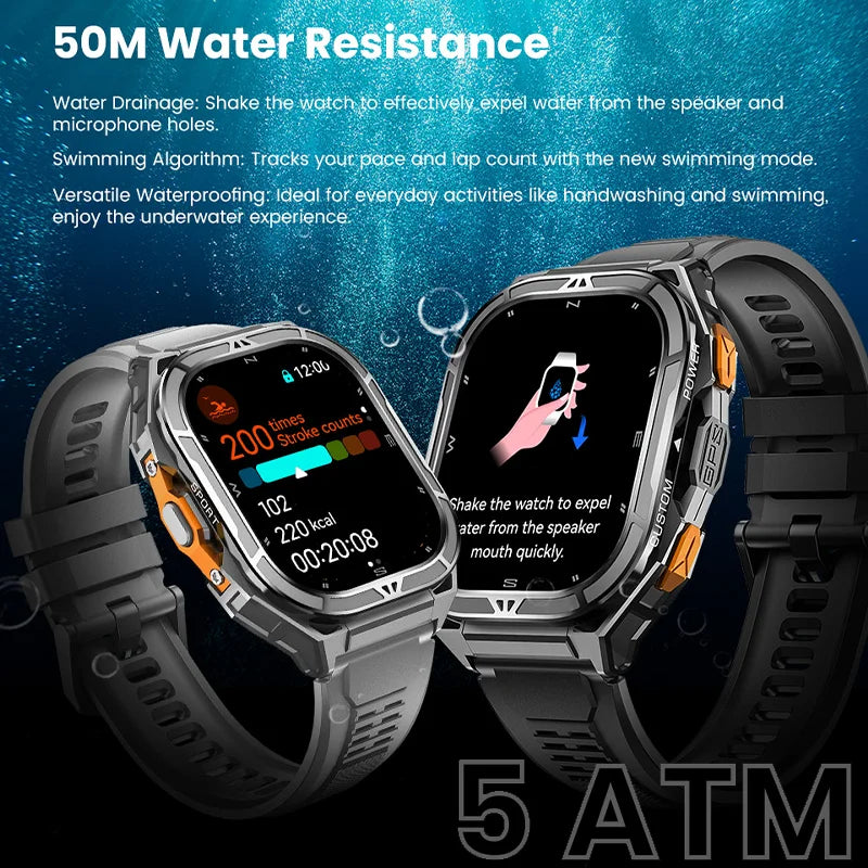 2025 New Dual Frequency GPS Outdoor SmartWatch Compass Altitude Air Pressure 5ATM Waterproof Sports SmartWatch for Men and Women