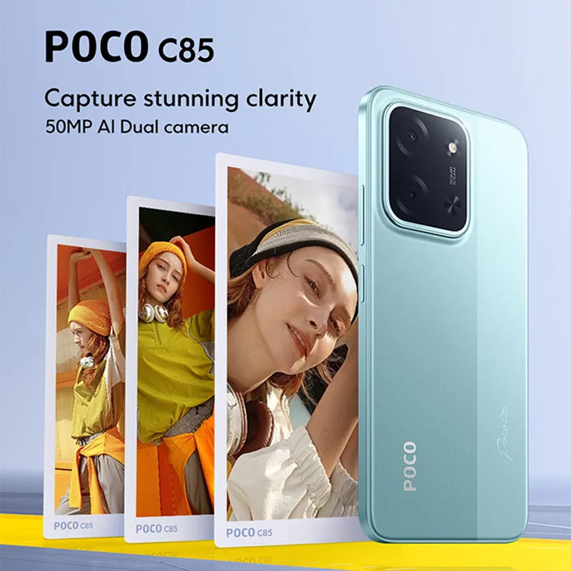 New POCO C85 Global Version NFC Smartphone MediaTek Helio G81-Ultra 6000mAh battery 6.9" 120Hz display 33W Charging 50MP Camera