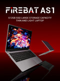 Firebat AS11 Laptop AMD R5 7430u CPU 16GB RAM SSD 512GB Lightweight Business Computer Windows 15.6 Inch Notebook BT5.2 WiFi6