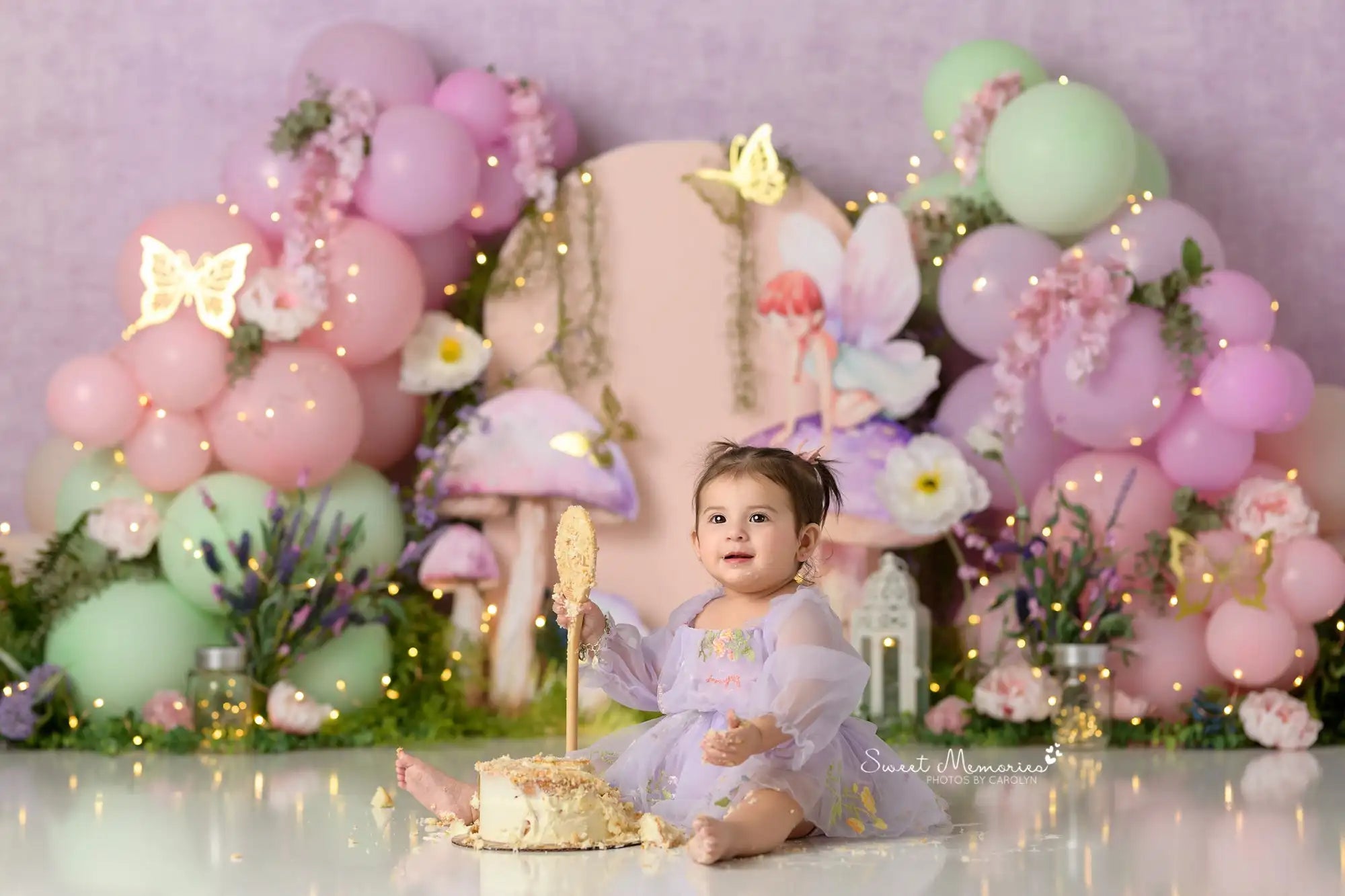 Romance Blushing Pink Photography Backdrop Kids Baby Cake Smash Photocall Decors Balloon Arch and Candle Studio Backgrounds