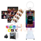 21.5 inch Touch Screen Magic Mirror Photo Booth Built-in Mini PC Portable Mirror Photo Booth Selfie Machine for Partys Events