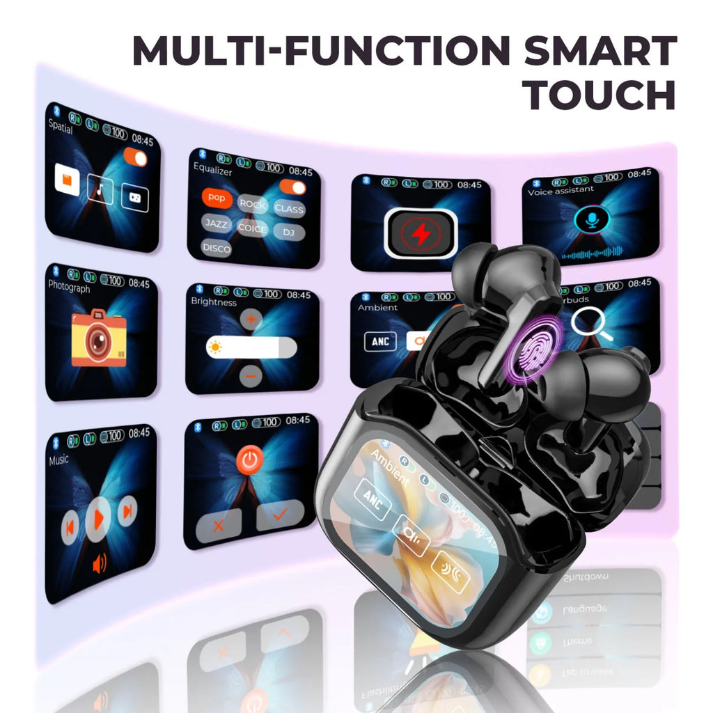 Auriculares de Traducción con Pantalla Táctil 2 Piezas, 144 Idiomas, Auriculares Traductores Bidireccionales en Tiempo Real, Auriculares Bluetooth para Viajes de Negocios