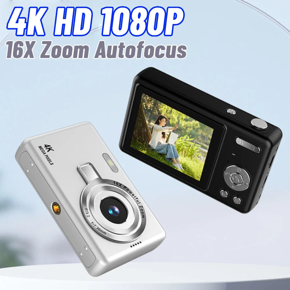 4K HD 1080P Digital Camera Anti-Shake Autofocus Vlogging Camera 96MP Portable Vlogging Camera 16X Zoom for Kid Adult Photography