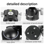 LH50/LH55 Low Profile Tripod Ball Head All Full Metal CNC Panoramic Camera Tripod Head,with 1/4" Arca Swiss Quick Release Plate