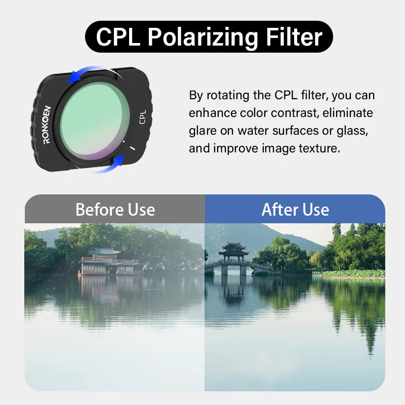 Ronkoen For DJI OSMO Pocket 3 Magnetic ND/CPL Filter Set Creator Combo Accessories, Action Camera Neutral Density Filters