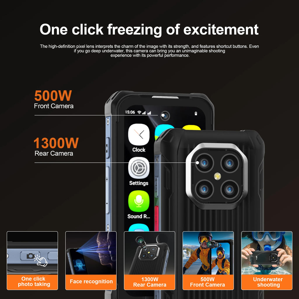 SERVO TANK500 4G LTE Mini Rugged Smartphone Android 12 OS 6GB+128GB PTT WiFi Dual SIM Card IP68 Waterproof Small Smart Cellphone