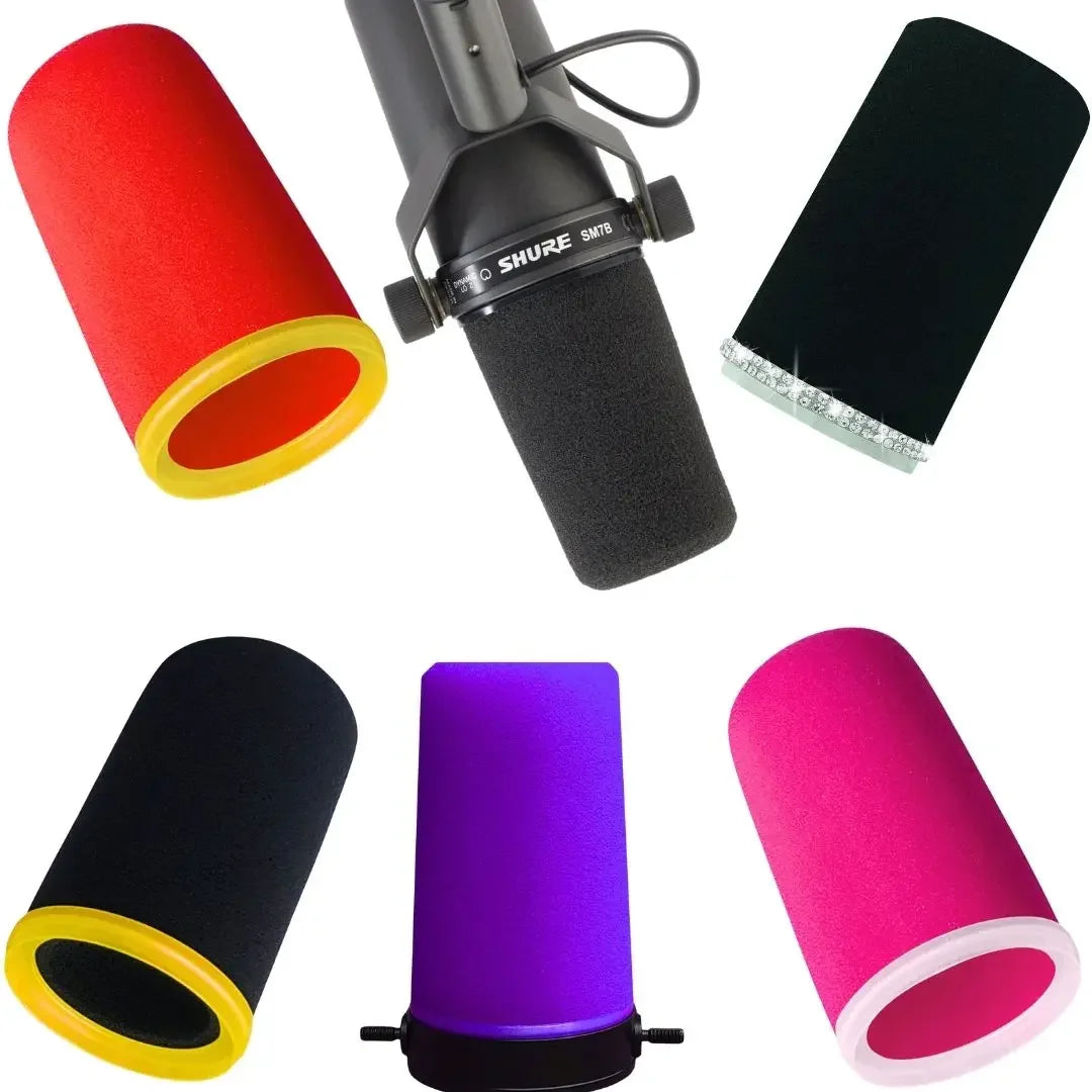 Windscreen for Shure SM7B, Microphone Pop Filter Cover with Ring, Color Mic Foam Cover Replacement Noise Reduction for SM7dB Mic