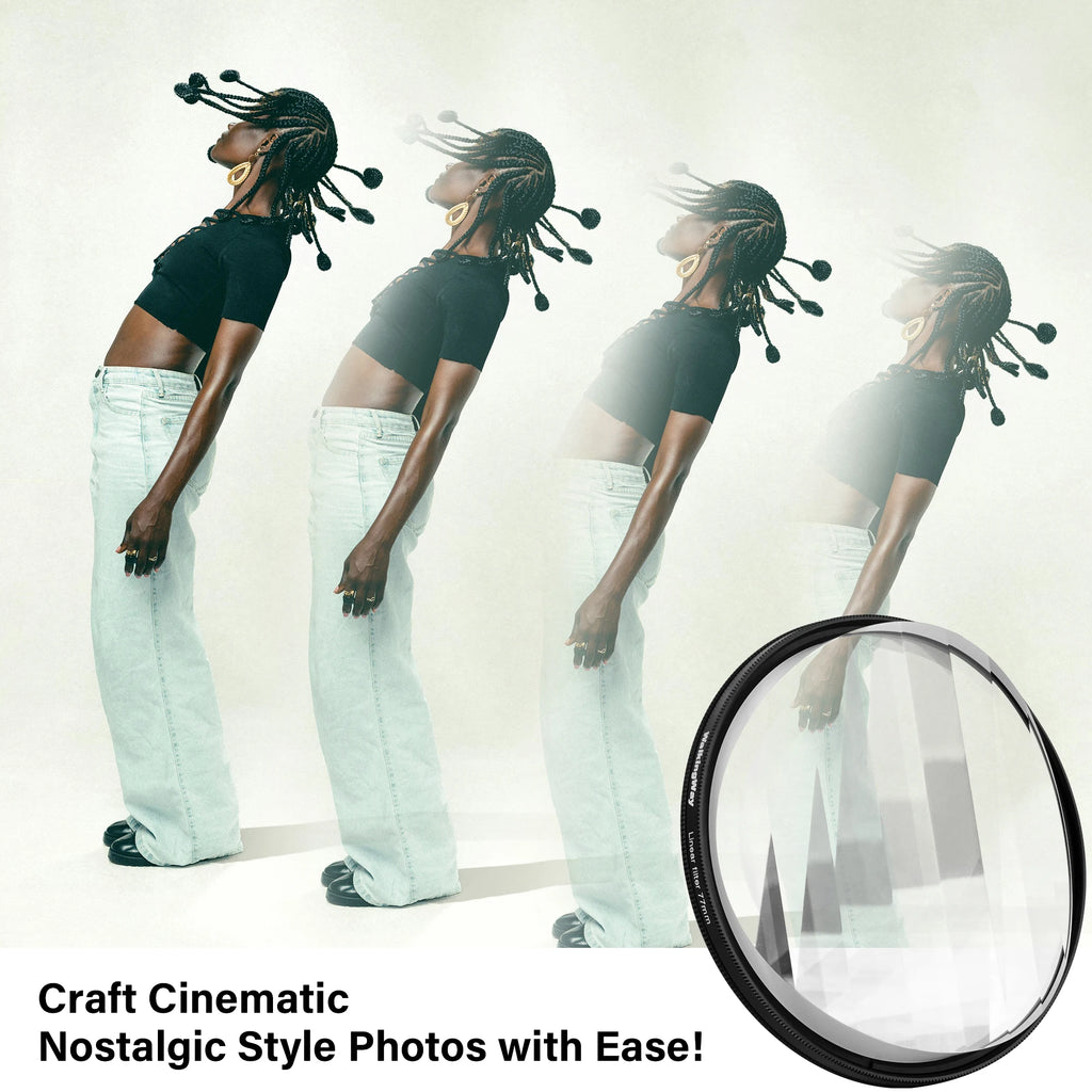 Walking Way Linear Prism Photography Filter for Camera Lenses Special Effects Creative Glass Filter Foreground Blur Film Props