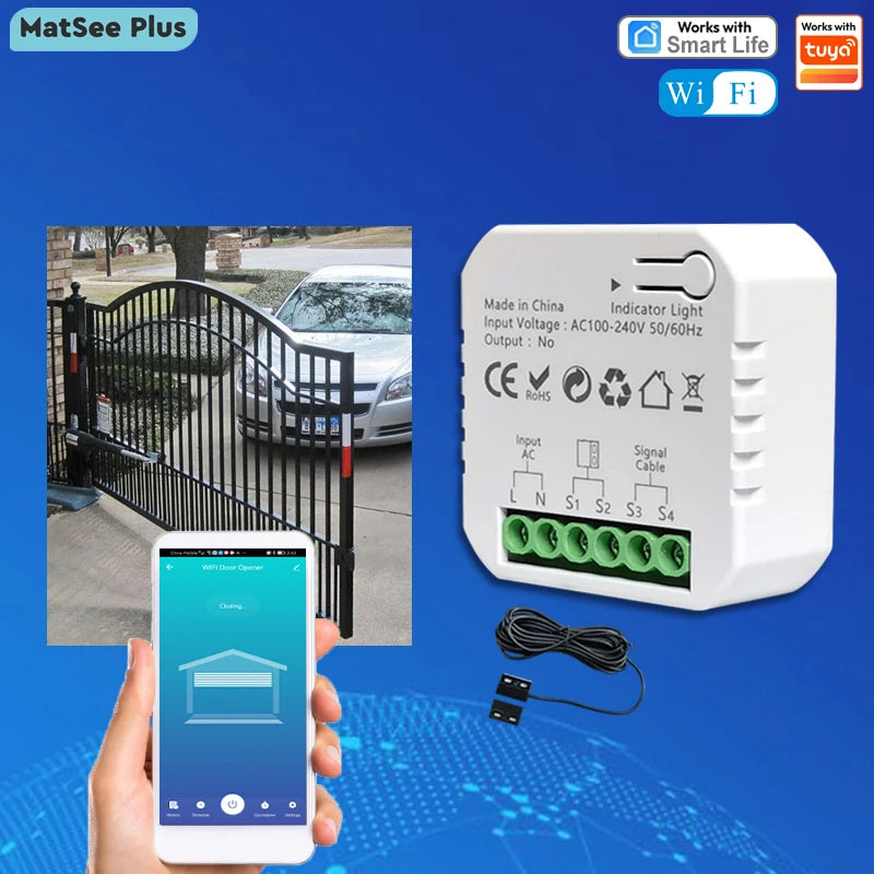 Smart Life WiFi Motorized Swing Gate Sliding Gate Opener Dry Contact 110V 240V Voice Control Works with Tuya  Google Home