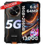 DOOGEE Fire 7 5G Rugged Phone Gemini AI 16GB (4+12) 256GB 13000mAh Battery Dimensity 6300 Smart phone NFC Android 15 64MP Camera