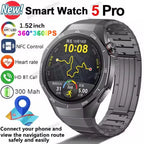 Nuevo Watch 5 Smart Watch 5 Pro Hombre HD AMOLED Pantalla GPS Frecuencia cardíaca Llamada Bluetooth IP68 Impermeable Smartwatch Hombre Regalos de Vacaciones