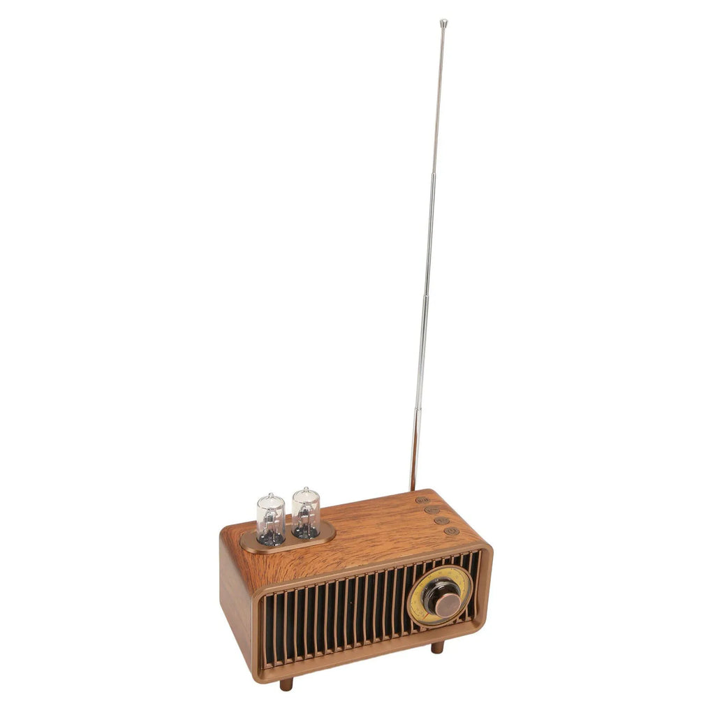 Wooden FM Stereo Sound Radio Vintage Imitation Wood Grain Portable Bluetooth Speaker Portable Speaker Vintage Radio Speaker