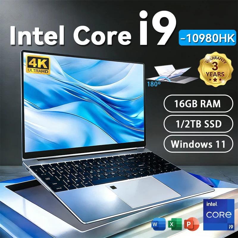 ACEKAMAS 15.6" Portable Gaming Laptop intel Core i9 10980HK IPS Windows 11 Pro Laptops Computer 16GB RAM 1TB 2TB SSD Notebook PC