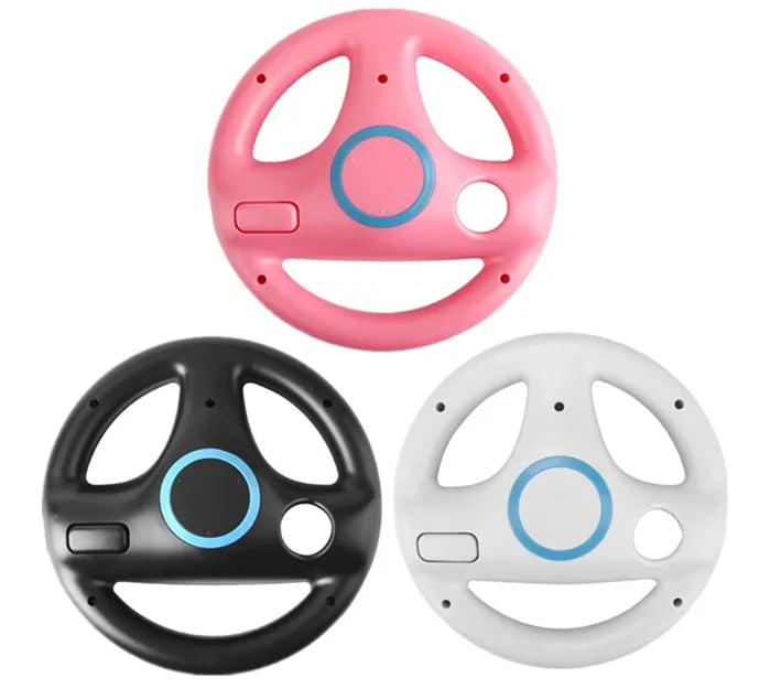 1 pair with 2-in-1 Gamepad games console with Game Racing Steering Wheel for Nintendo Wii Kart Remote Controller straight handle