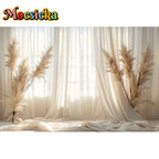 Mocsicka Photography Background White Indoor Window Floral Adult Birthday Wedding Maternity Portrait Decor Backdrop Photo Studio