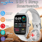 New Double Strap Smart Watch 1.75" AMOLED Screen Voice Assistant Bluetooth Call Men Women Smartwatch Heart Rate Sleep Monitoring