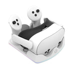 Charging Dock for Meta Quest 3S VR Charging Station W/ RGB Light Charging Stand Headset Display Stand and Controller Mount