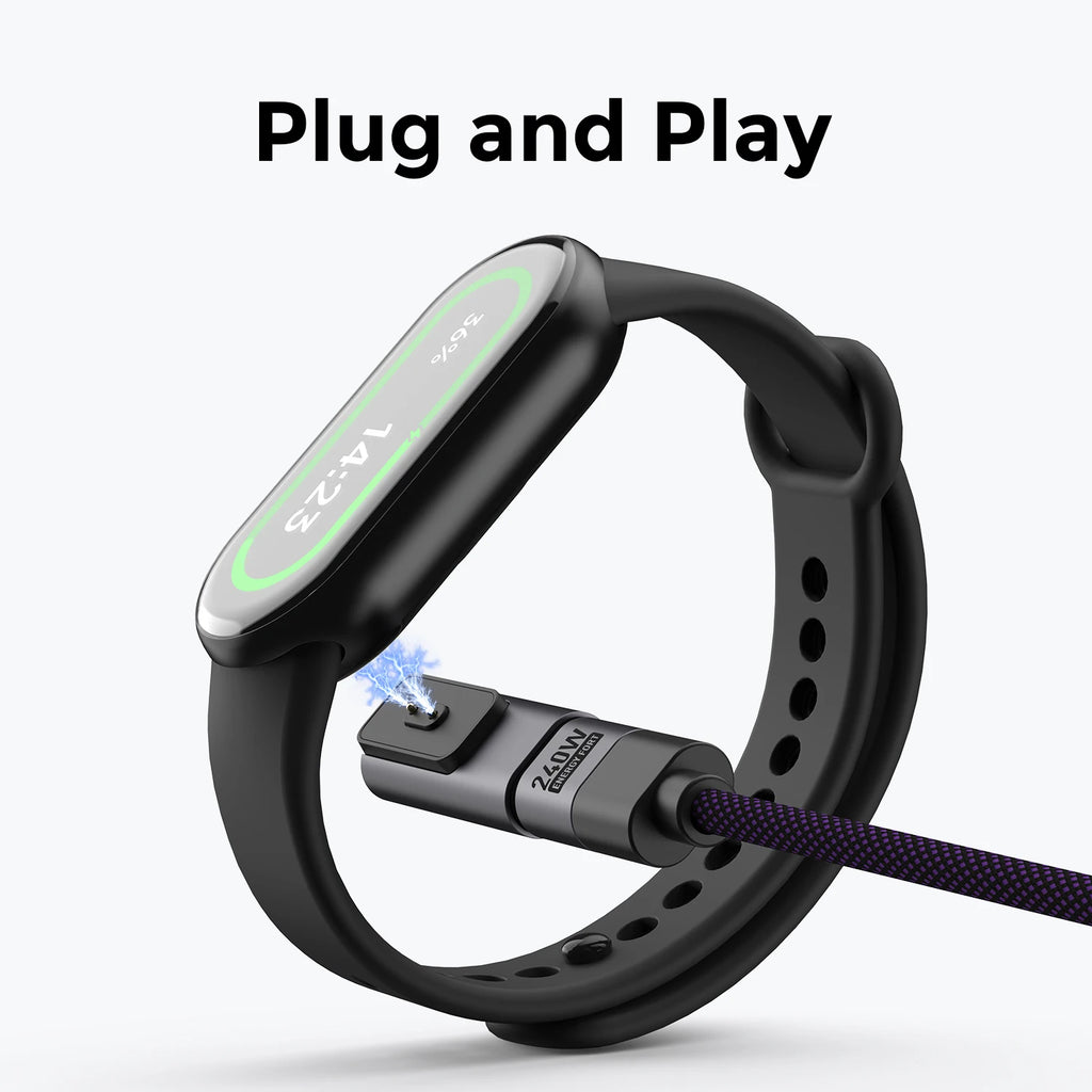 Type-C Charging Adapter USB C Mini Power Connector Protable Converter Plug For Xiaomi Smart Band 10 9 8 With Keychain