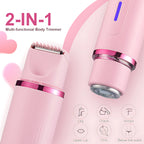 Woman Hair Trimmer Electric Razor,Dual-Head 2 IN 1 Design,Female Shaver For Underarm Arm Leg Bikini Groin Hair Groomer Epilators