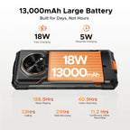 DOOGEE Fire 7 5G Rugged Phone Gemini AI 16GB (4+12) 256GB 13000mAh Battery Dimensity 6300 Smart phone NFC Android 15 64MP Camera