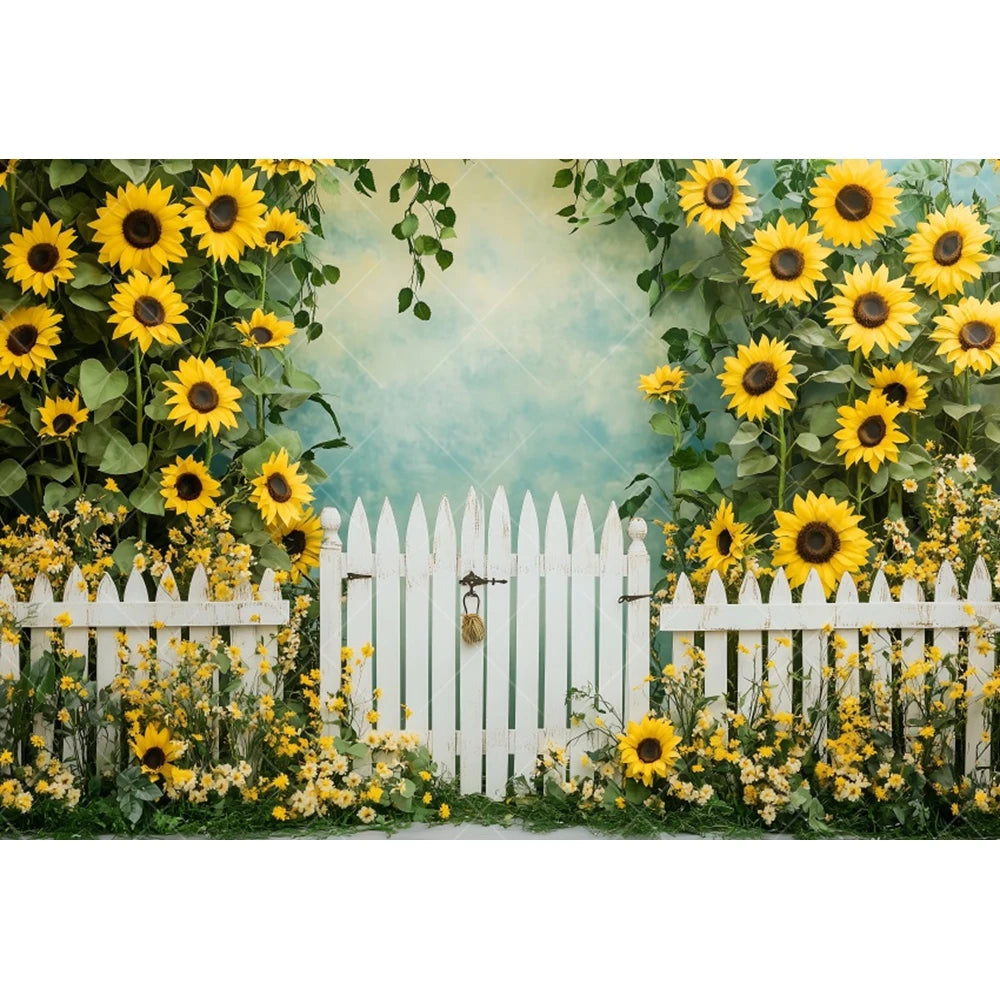 Farm Sunflower Photography Background Garden Flower Kids Birthday Party Cake Smash Baby Shower Portrait Backdrop Photo Studio