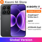 Global Version Xiaomi 17 Smartphone Snapdragon® 8 Elite Gen 5 Mobile Platform NFC 6.3" Xiaomi HyperOS 3 Up to 300Hz 6300mAh 50MP