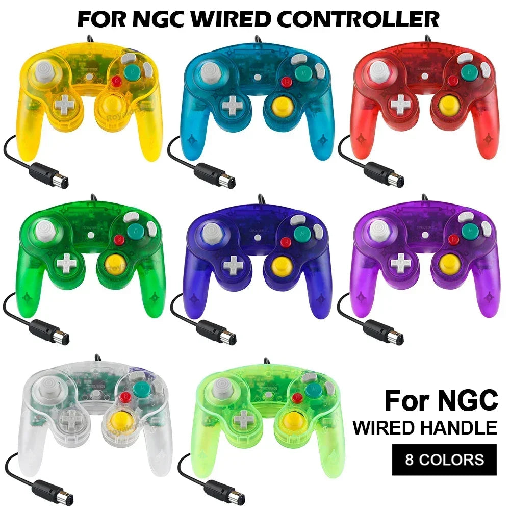 Mando con cable multicolor para consola NGC Mando Joypad para GameCube NGC Joystick clásico Mando para consola de juegos retro Accesorios