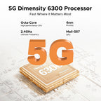 DOOGEE Fire 7 5G Rugged Phone Gemini AI 16GB (4+12) 256GB 13000mAh Battery Dimensity 6300 Smart phone NFC Android 15 64MP Camera